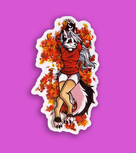 Fall Pin Up Loona 3 Inch Clear Vinyl Sticker [Sweater Ver.]