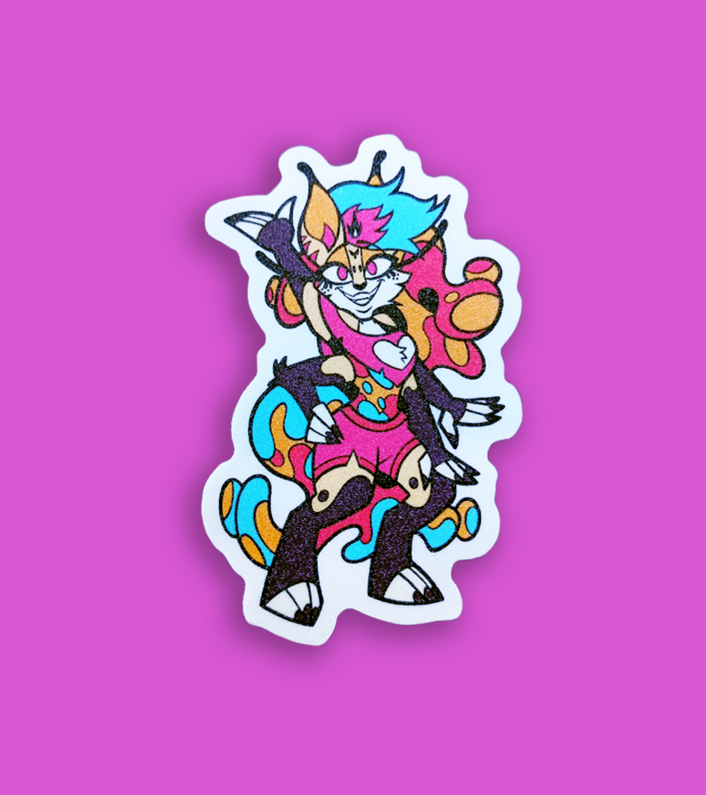 Chibi Beelzebub 2.5 Inch Glitter Frosted Vinyl Sticker