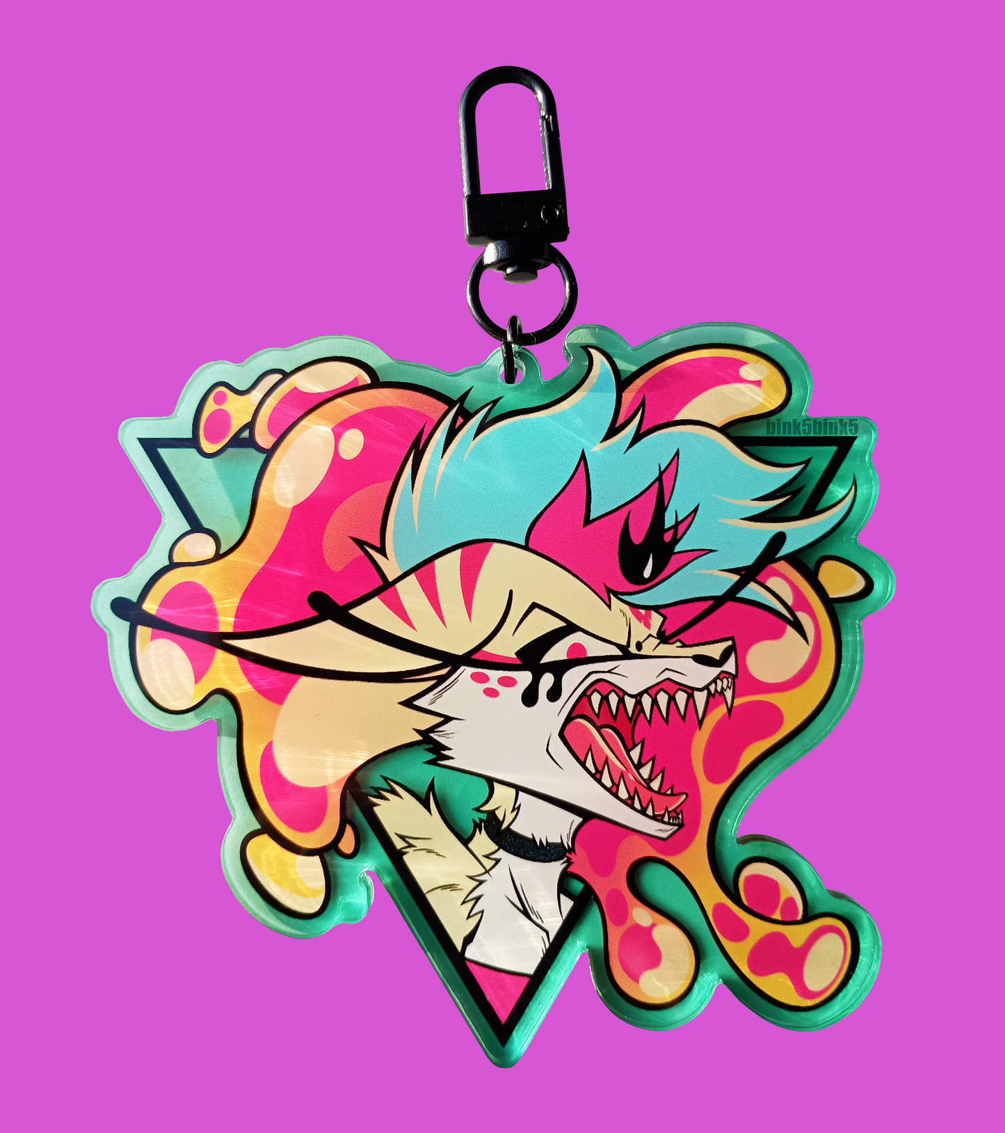 Helluva Boss Snarling Loona/Bee Colored Acrylic Keychain