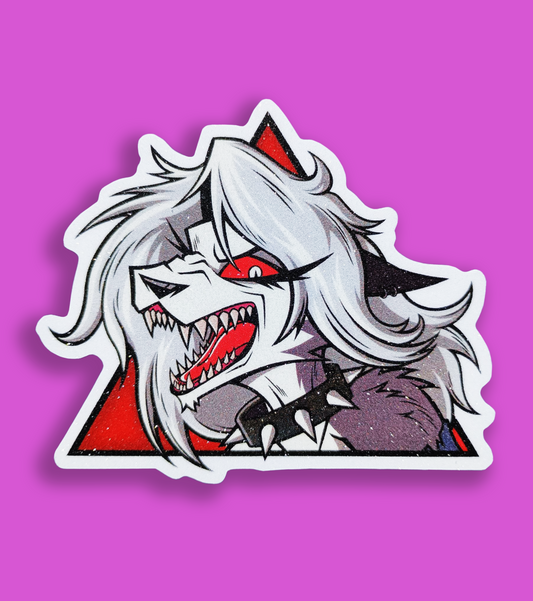 Snarling Loona 3 Inch Glitter Frosted Vinyl Sticker