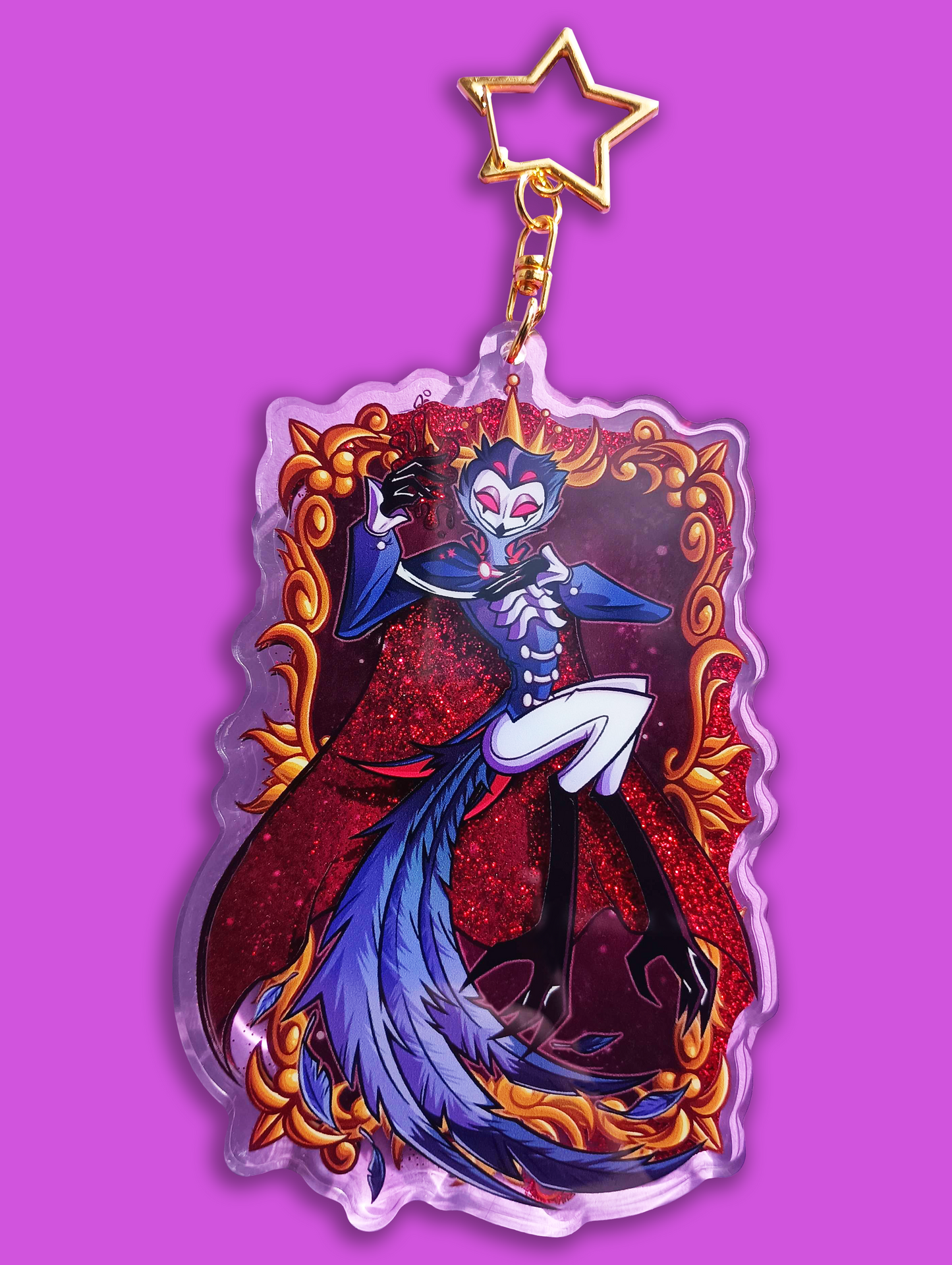 Date Night Stolas Acrylic 4 Inch Double Sided Liquid Keychain