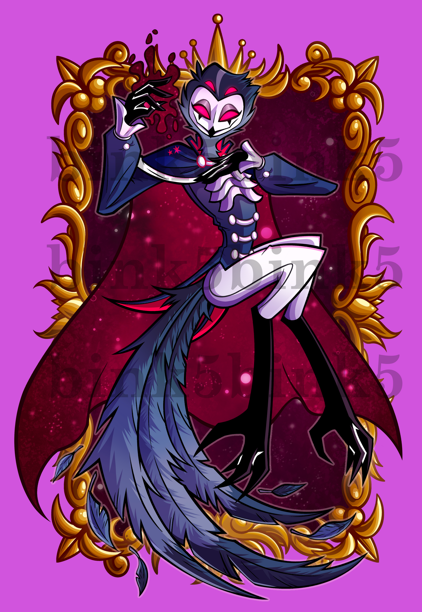 Date Night Stolas Acrylic 4 Inch Double Sided Liquid Keychain